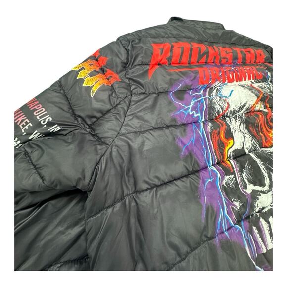 Rockstar Original Men's Izzy Graphic Full Zip 2XL Puffer Jacket Streetwear Punk - Picture 14 of 16